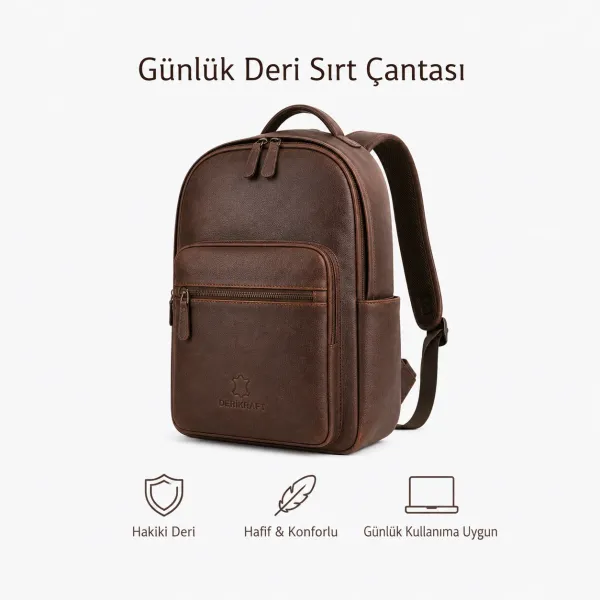 Günlük Deri Sırt Çantası