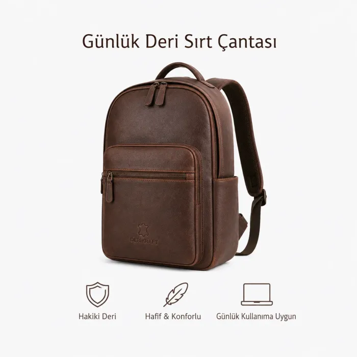 Günlük Deri Sırt Çantası