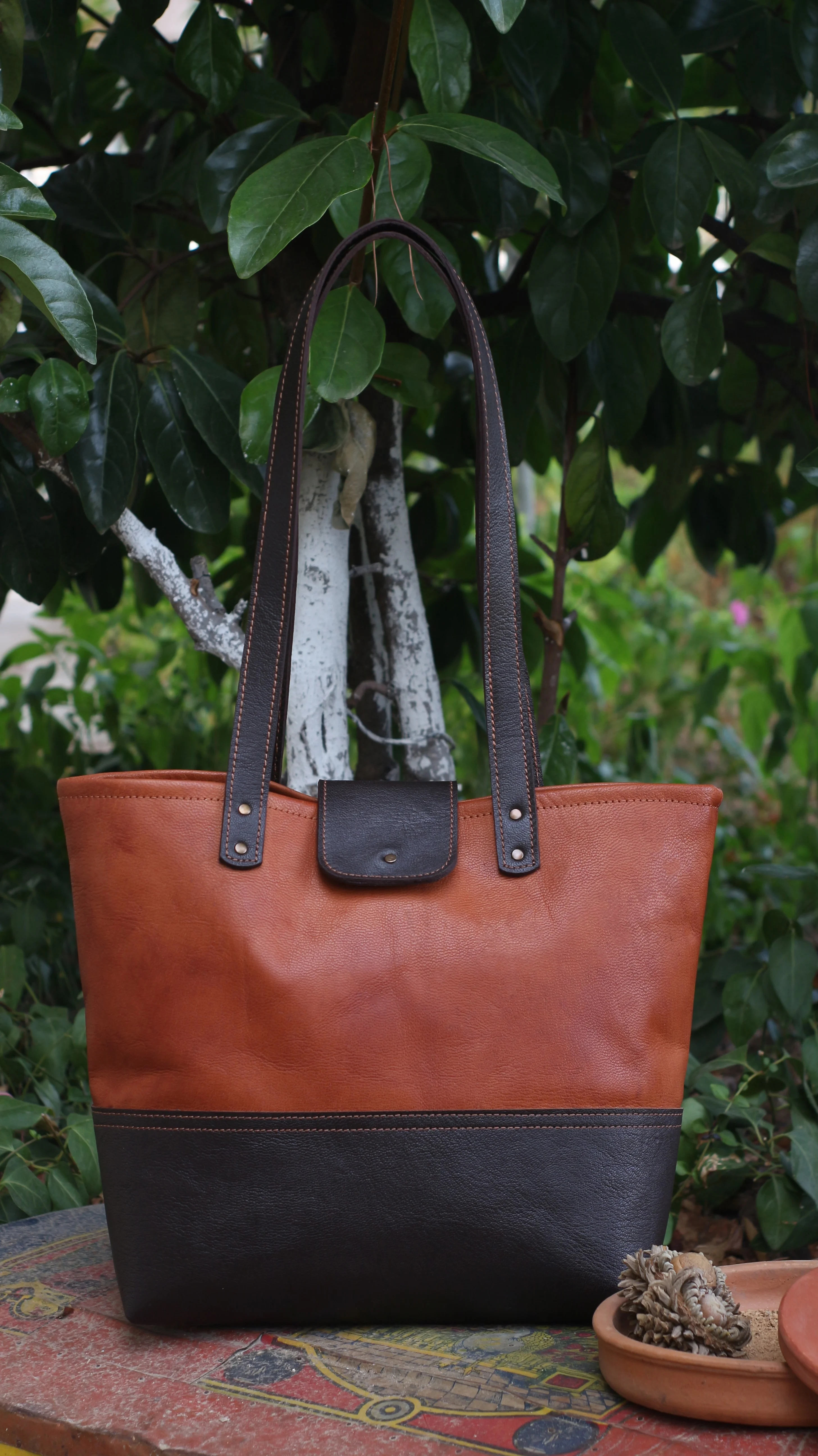 Walex Leather Hakiki Deri Tote Çanta - 7